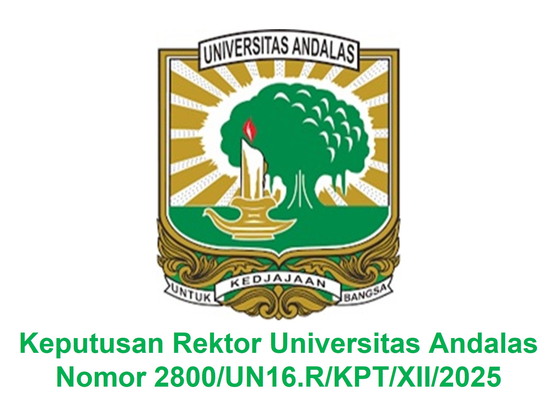 Keputusan Rektor Universitas Andalas Nomor 2800/UN16.R/KPT/XII/2025